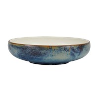 Aqua Blue Terra Porcelain Two Tone Coupe Bowl